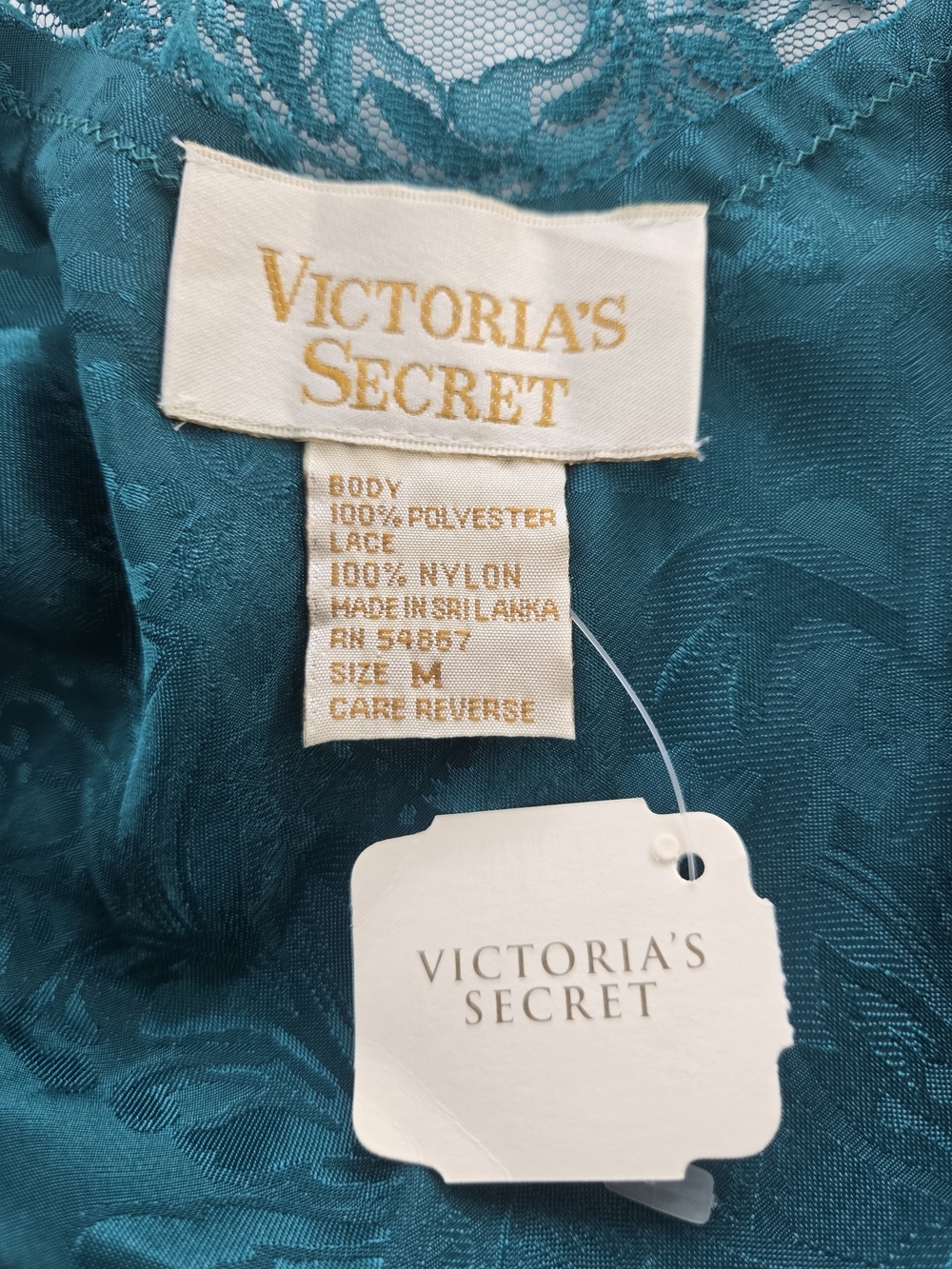 Victoria’s Secret Babydoll Silky Slip Dress Emerald Green Fairy Grunge M Vtg Y2k - Picture 12 of 12